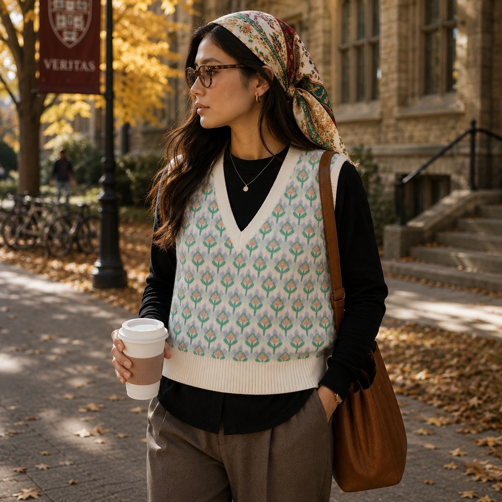Maeve Anthropologie Floral V-Neck Sweater Vest Green Purple Cream Small